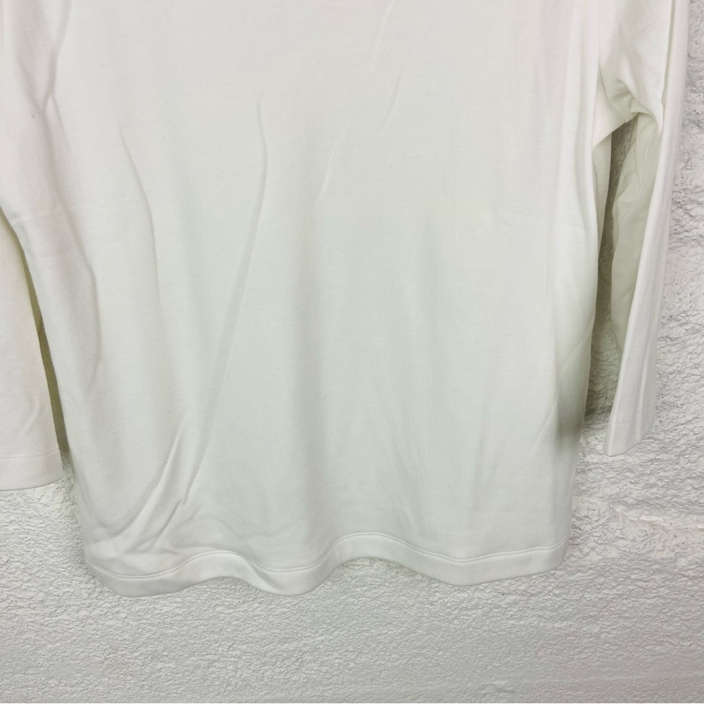 ORVIS white V neck 3/4 sleeves cotton shirt size medium - Picture 6 of 7